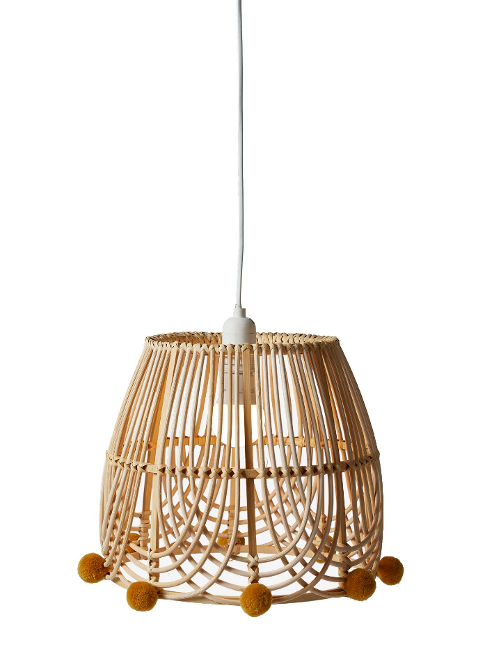 Abat-jour pour suspension pompons en rotin