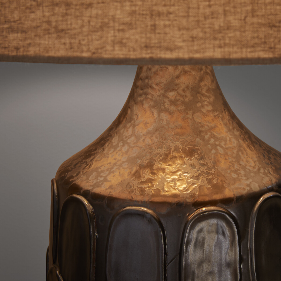 Lampe à poser, en céramique et lin, Synn