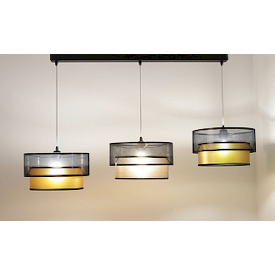 Suspension rectangulaire en PVC effet bois LED Duo ellegant