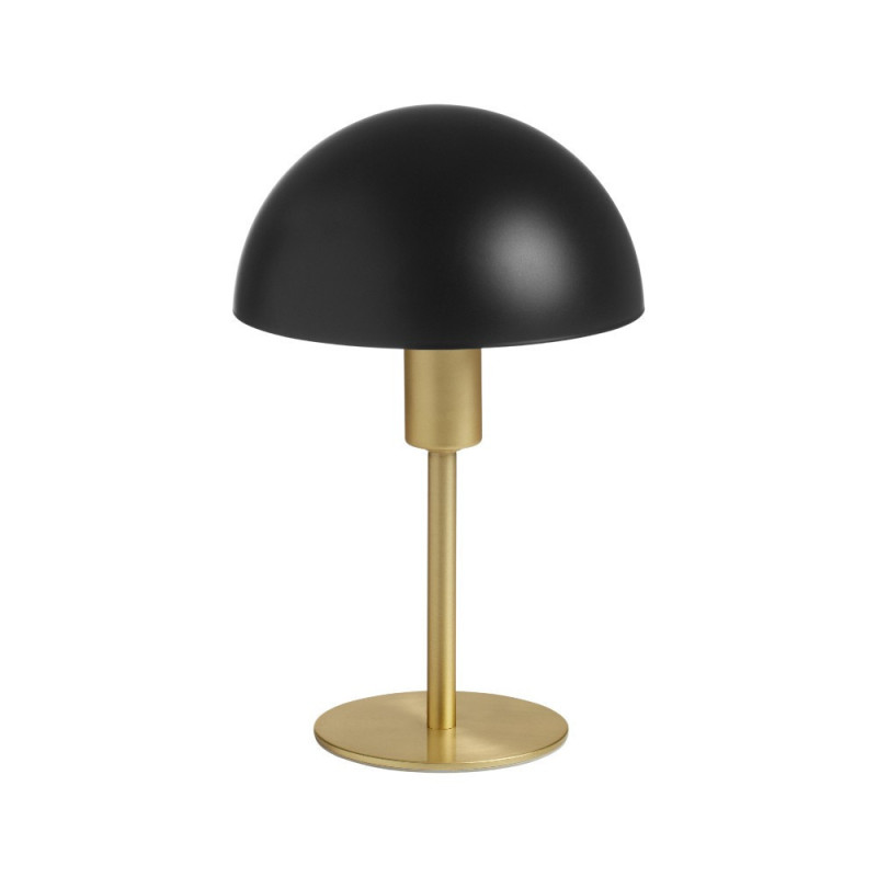 Lampe à Poser Poma Metal en Laiton mat et Abat-jour noir