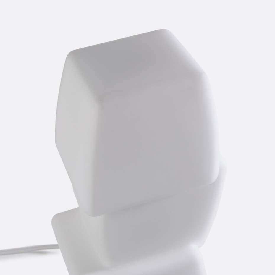 Lampe à poser en verre opaline, ETERA