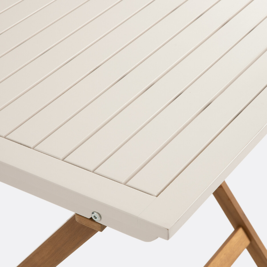 Ensemble de jardin pliable, 3 pièces, en acacia, DUDENA