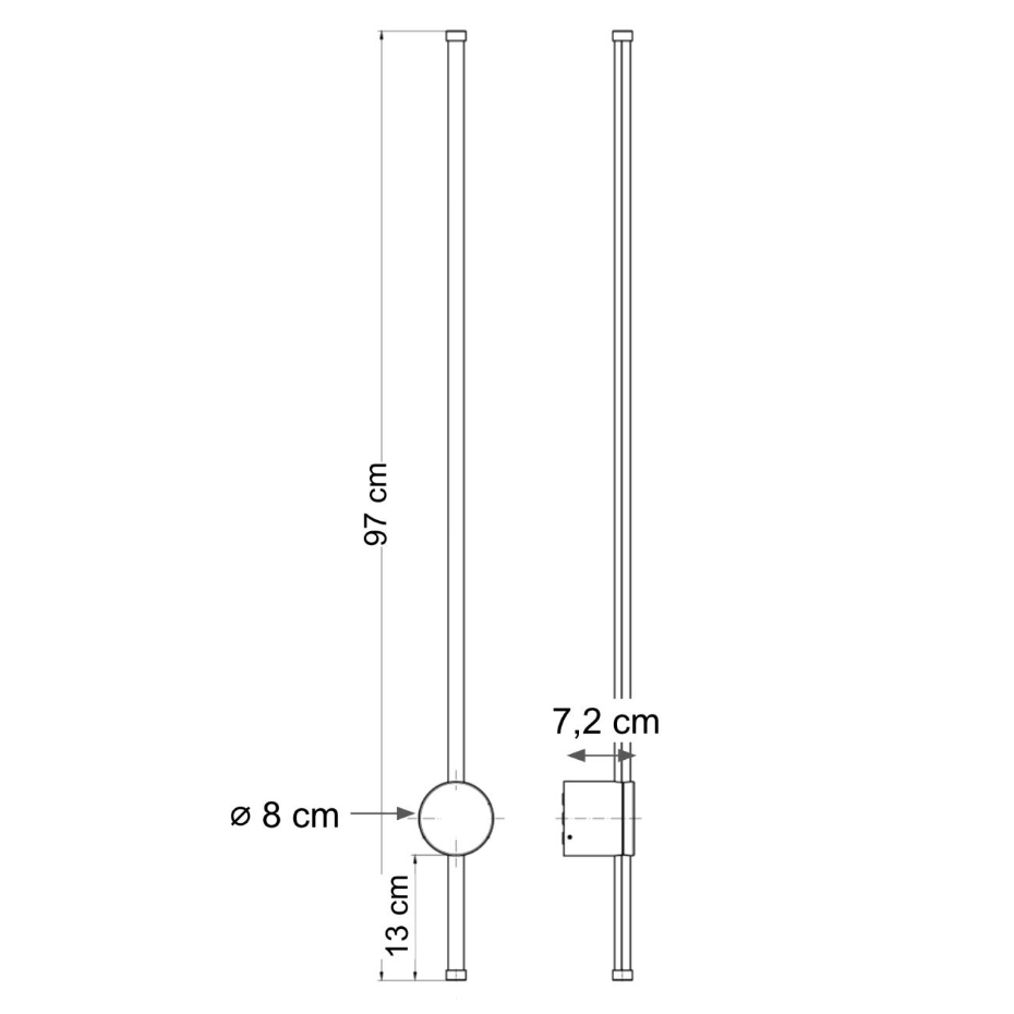 Applique LED longue IP54 stable - NIKOLAI