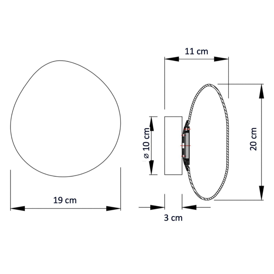 Applique ou plafonnier verre opalin - VEGLIA