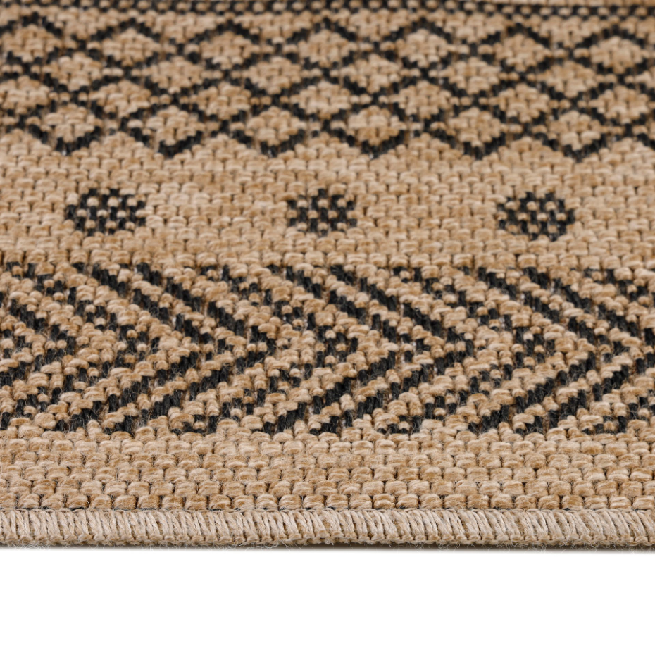 Tapis intérieur extérieur aspect jute à motif mandala DHAKA