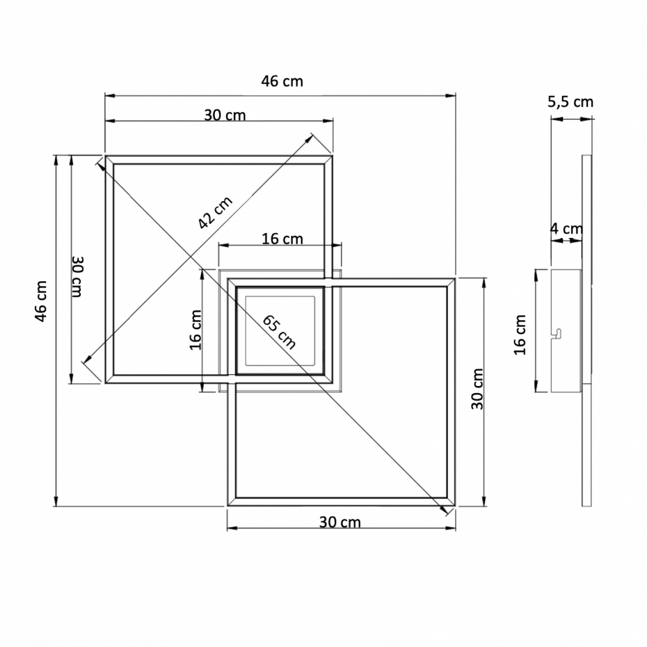Plafonnier LED dimmable rectangles - ELIZA