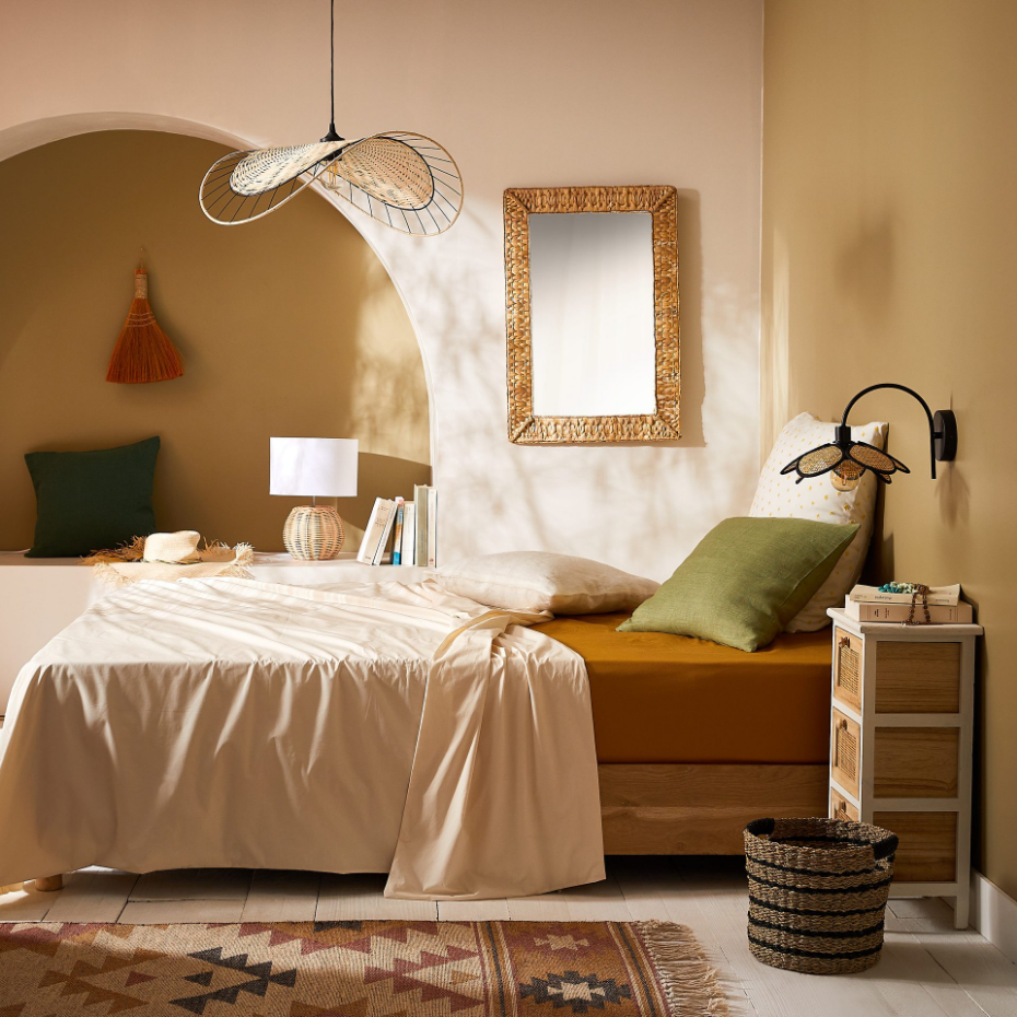 Applique murale en fer et rotin, INSPIRE
