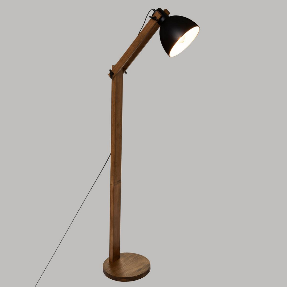 Lampadaire arc bois et métal orientable CUBA