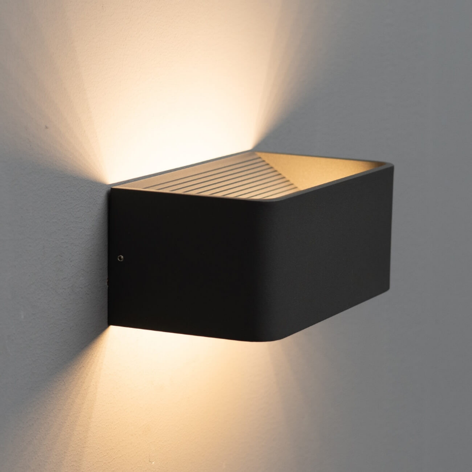 Applique LED grise 20 cm murale - QUADRA
