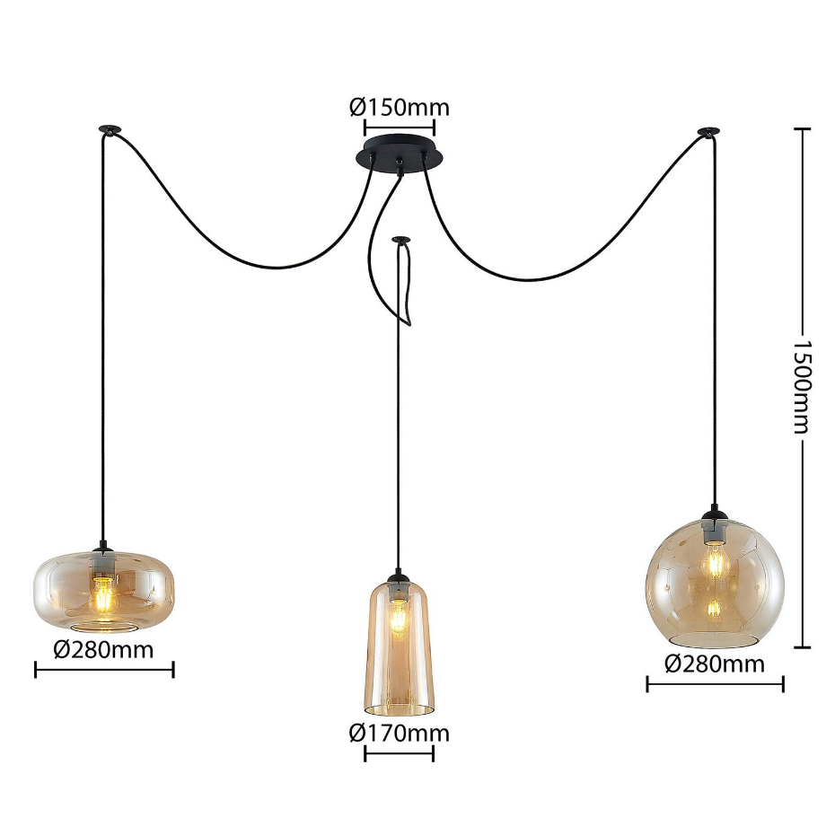 Suspension en verre vintage, Zyli
