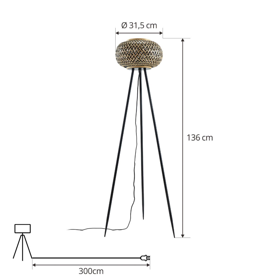 Lampadaire en bois traditionnel, Nerys