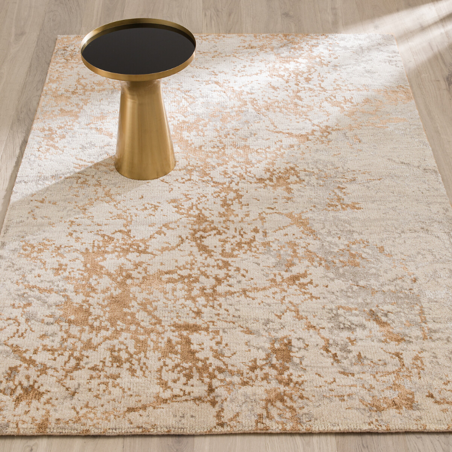 Tapis laine et Tencel™, noué main, Cryosol