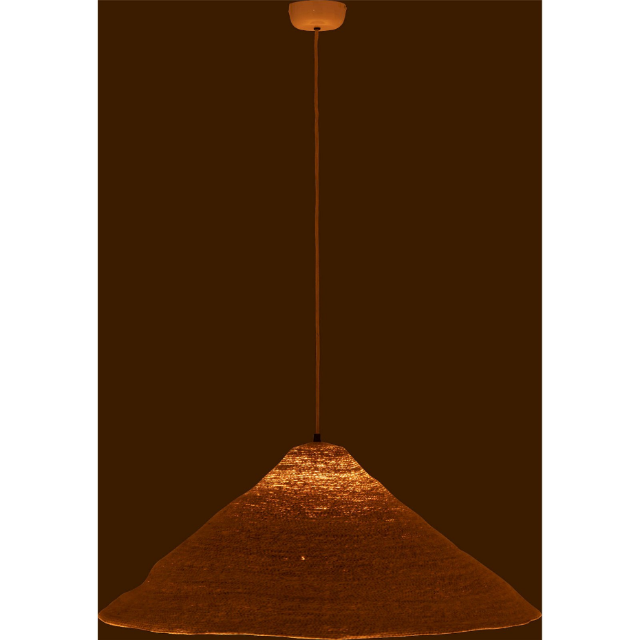 Suspension chapeau rond en rotin tressé