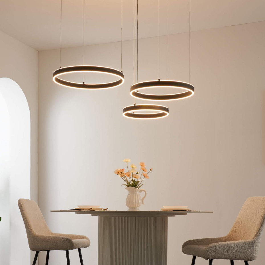 Grand lustre LED à trois anneaux - BLISKO