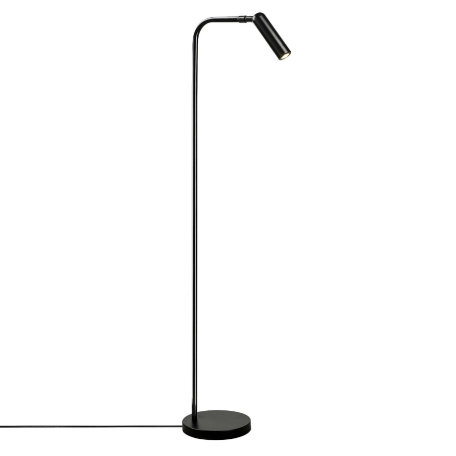Lampadaire design noir minimaliste à tête orientable SILE