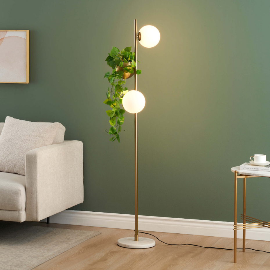 Lampadaire à support pour plante - ORTENSIA
