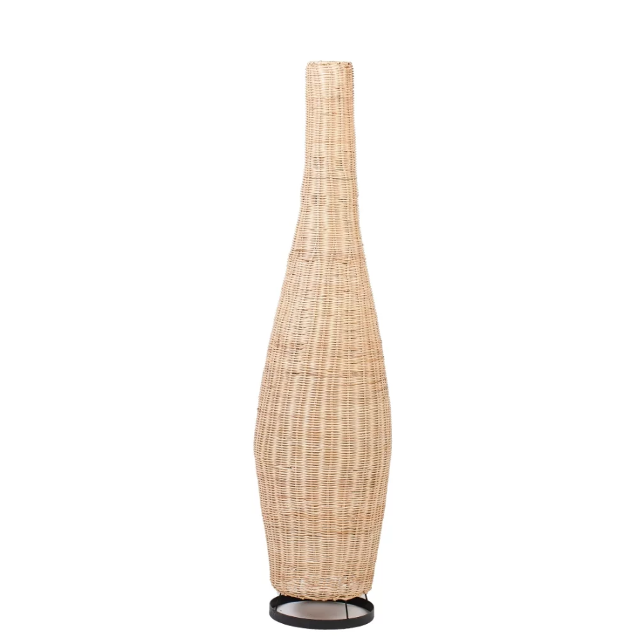 Lampadaire bouteille en rotin YUDI