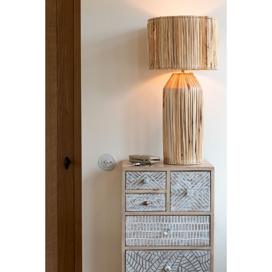 Lampe de salon en fibre naturelle feuille de bananier Ulysses