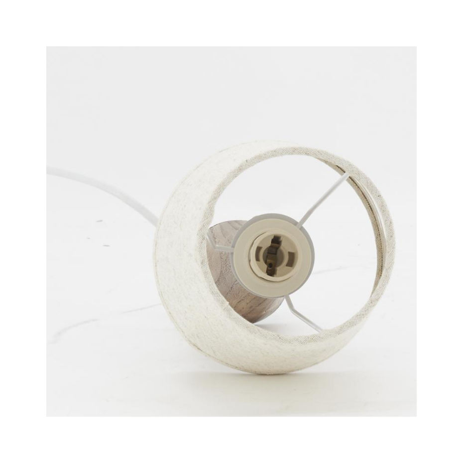 Mini lampe à pied en paulownia et abat-jour écru