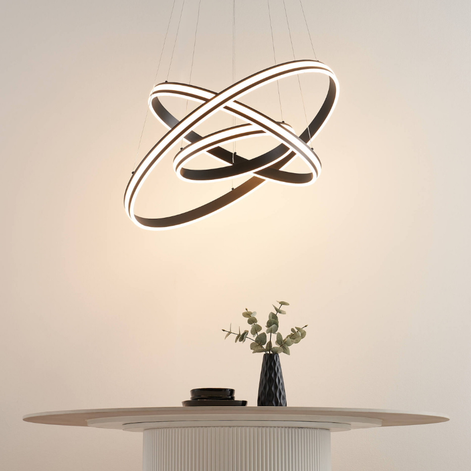 Suspension LED Design à Trois Anneaux - MAROGGIA