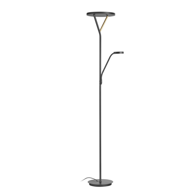 Lampadaire led avec liseuse noir mat Plano