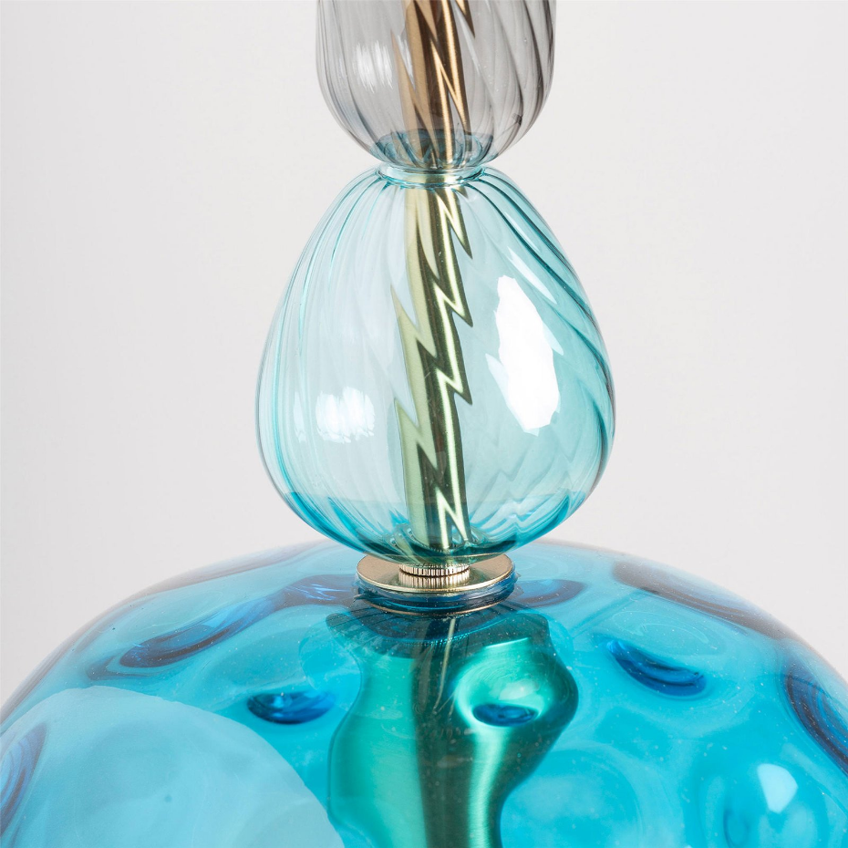 Suspension en verre et acier art déco