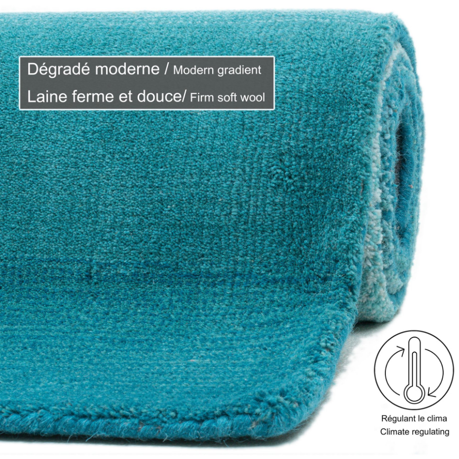 Tapis tissé main en couleurs vives et dégradé - Wool comfort