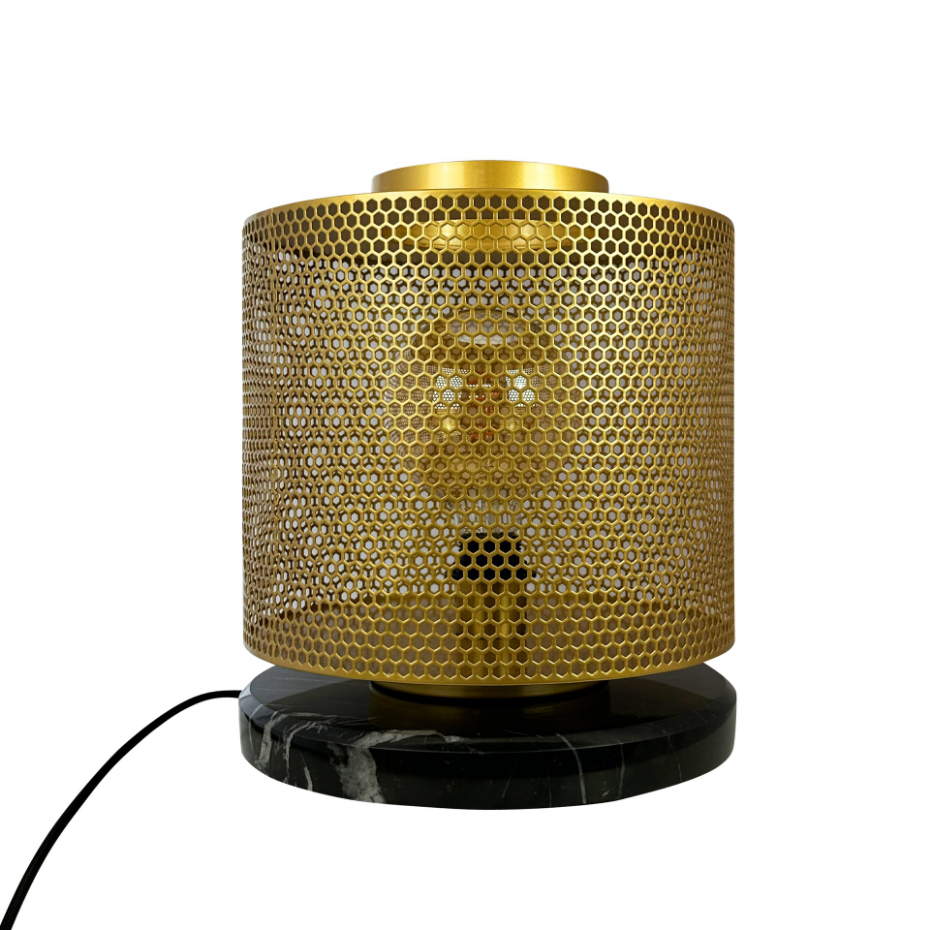 Lampadaire en Métal brass/marble Nantes