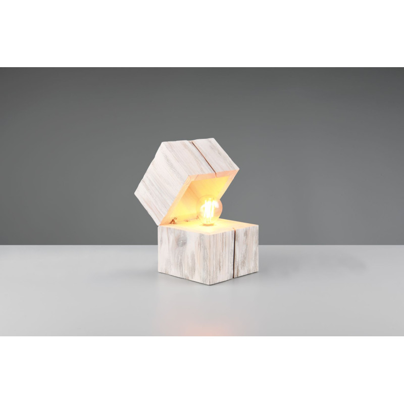 Lampe design en bois vintage, TRESOR