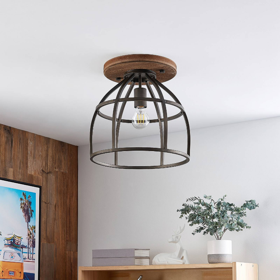 Plafonnier en bois vintage, Rutger