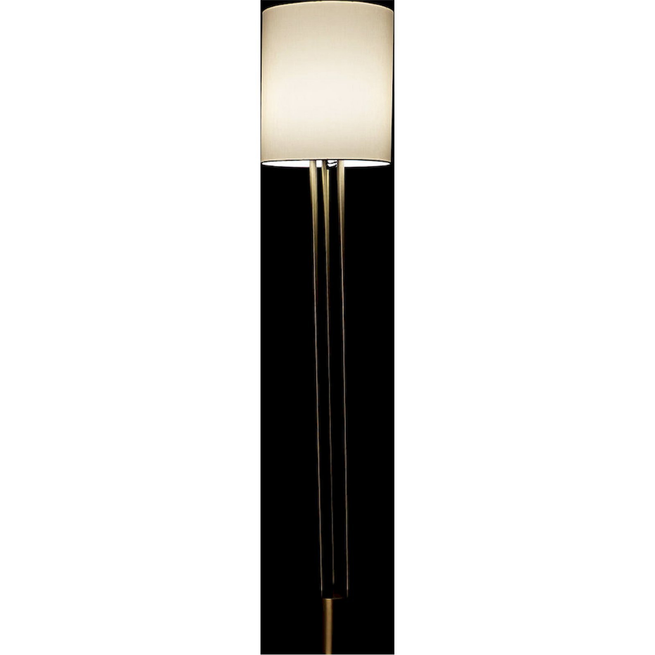 Lampadaire en métal doré et abat-jour en lin