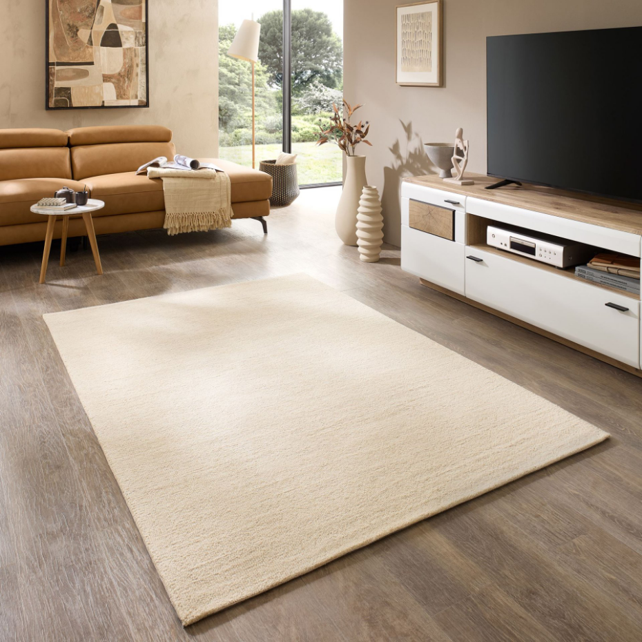 Tapis UNI en laine tufté main dans des couleurs douces