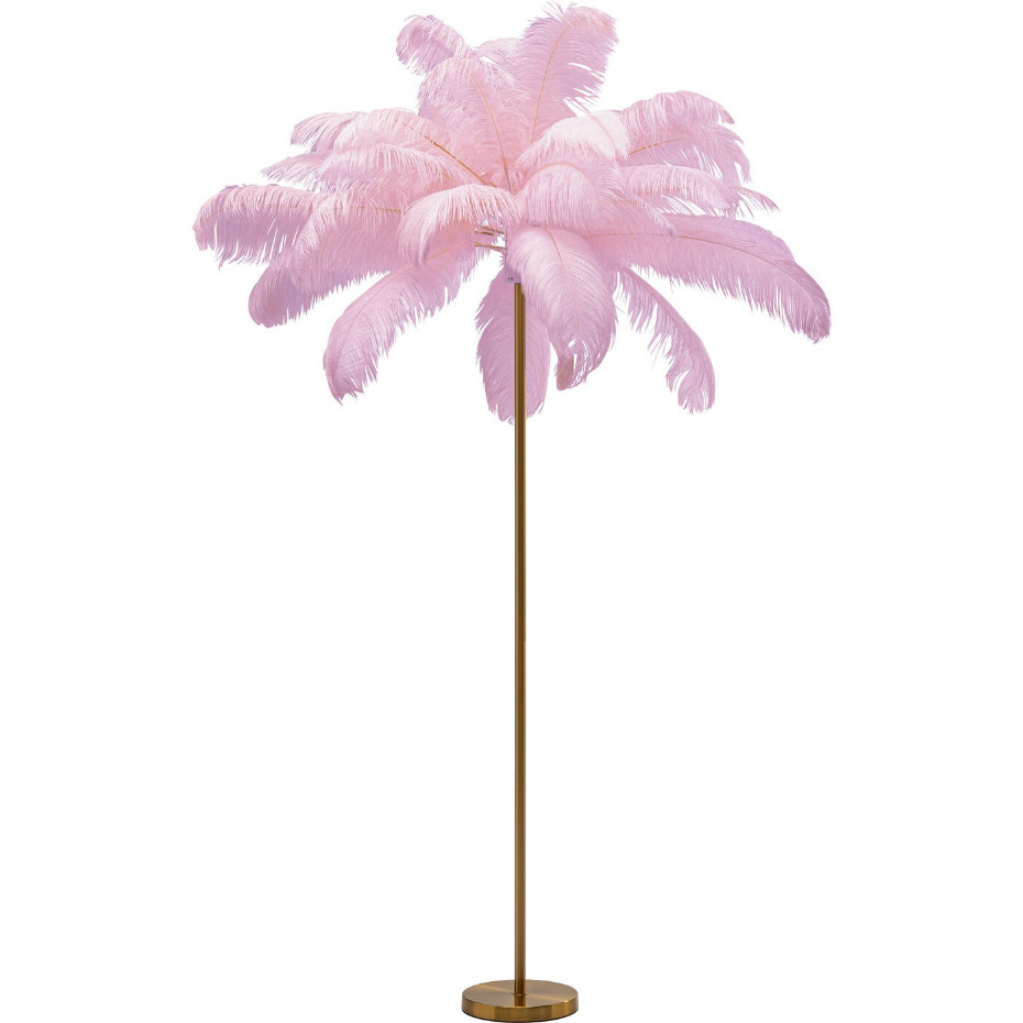 Lampadaire plumes 165cm marron