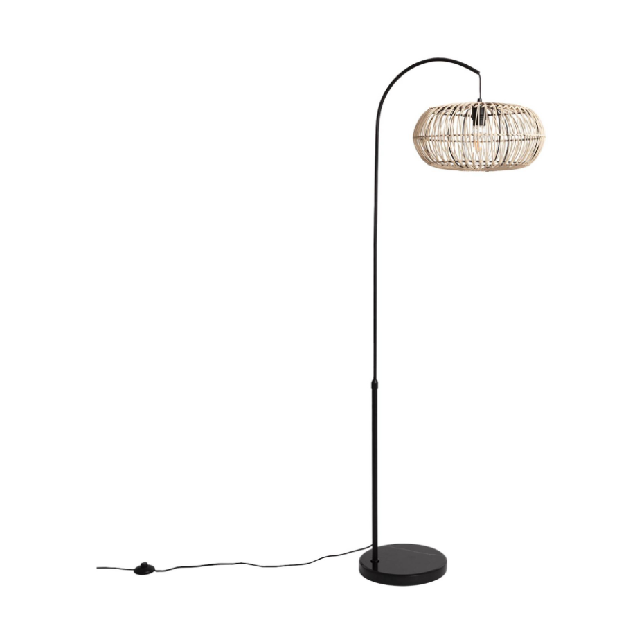 Lampadaire intérieur rotin naturel H 170cm DIEGO