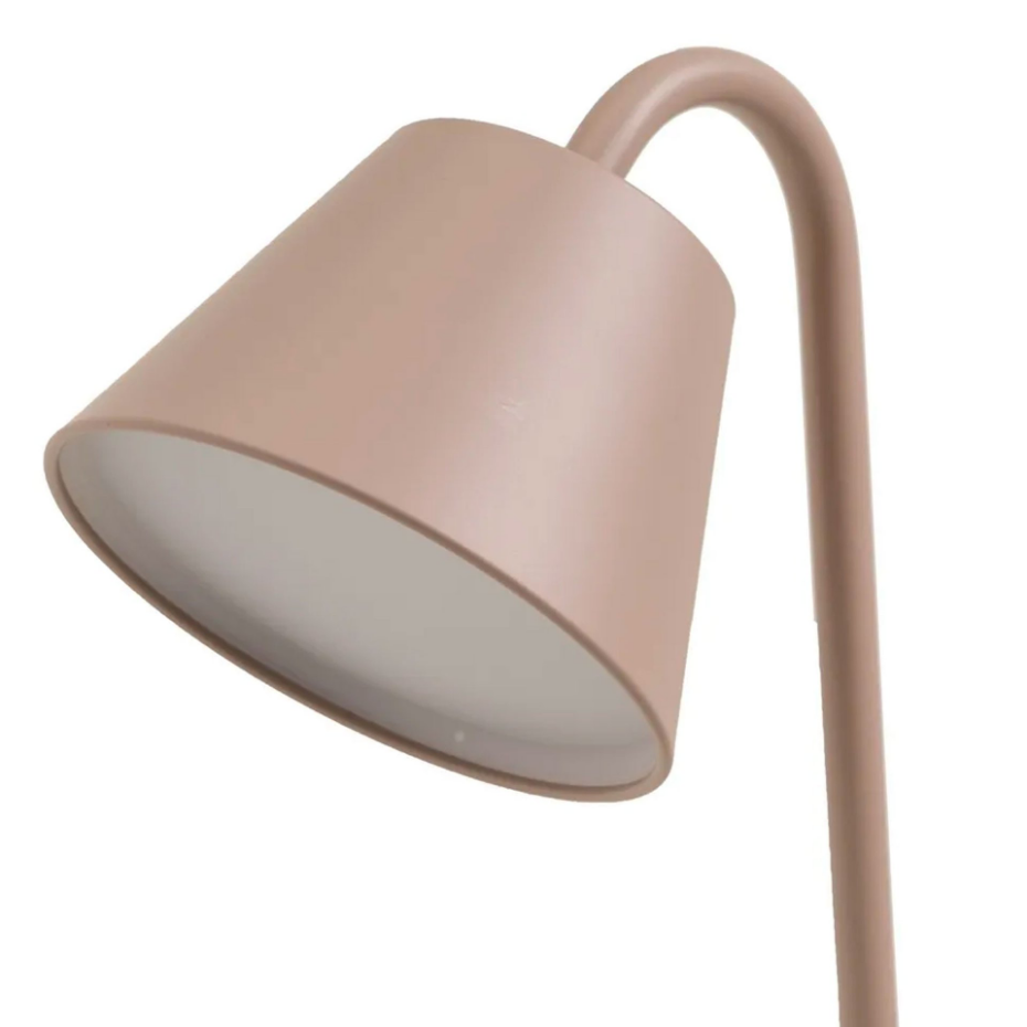 Lampe de bureau métal taupe LED sans fil 11x16x32cm