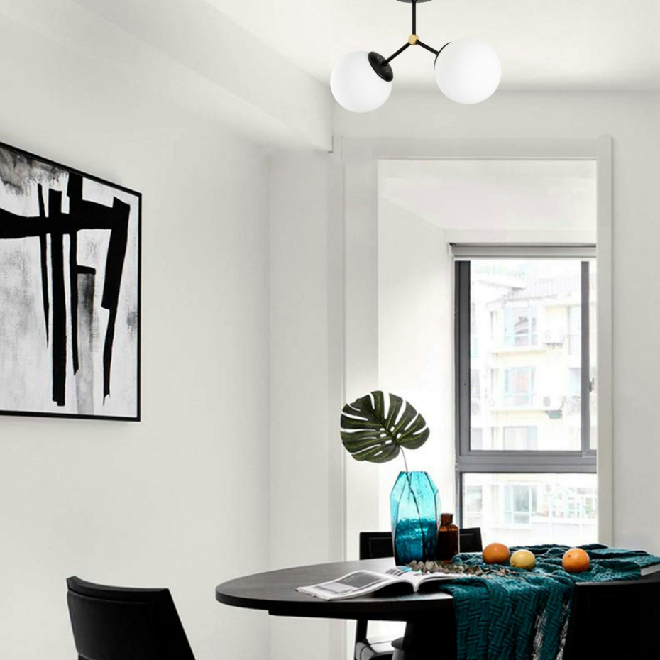 Plafonnier design 2 globes en verre SIERRE