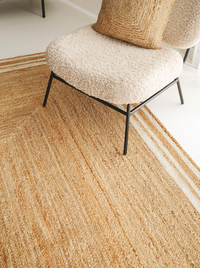 Tapis de jute tissé main JUTTA