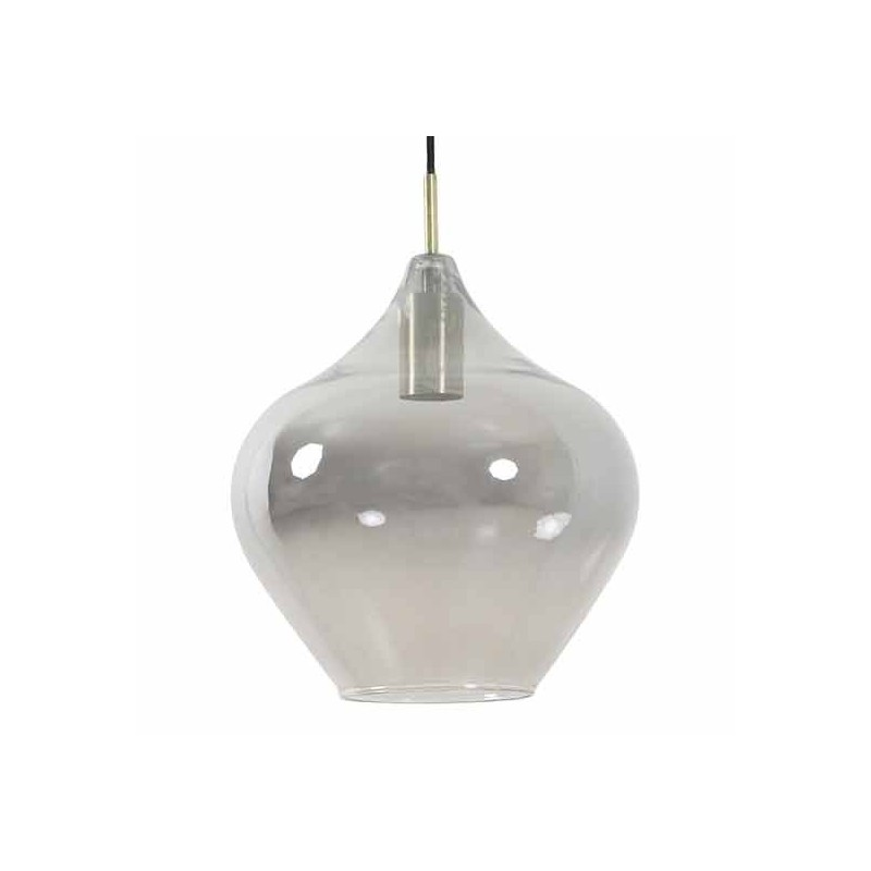 Suspension Karel Verre Fume Diamètre 27 Laiton