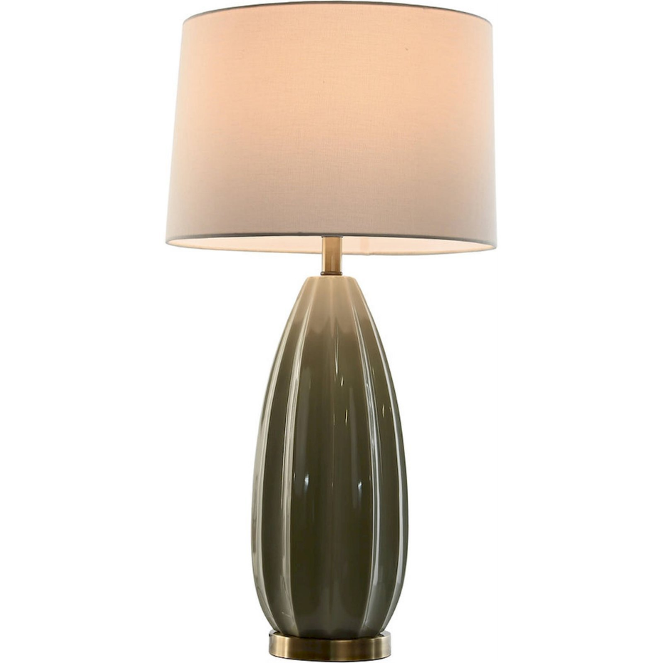 Lampe de table en grès et lin