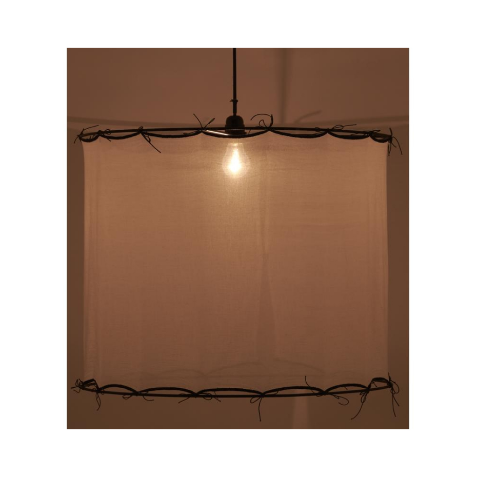 Abat-jour pour suspension en coton Riad Grand Blanc