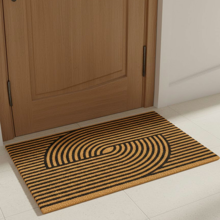 Paillasson coco marron et noir 60x40x1cm