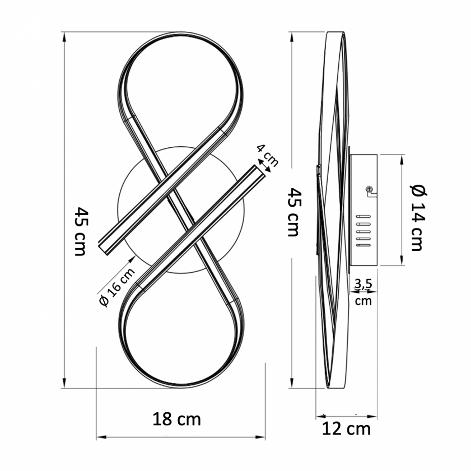 Plafonnier LED design ruban infini - ACHT