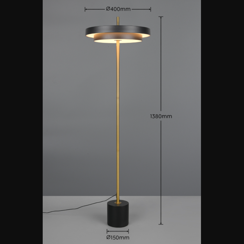 Lampadaire design en métal vintage, KEATON