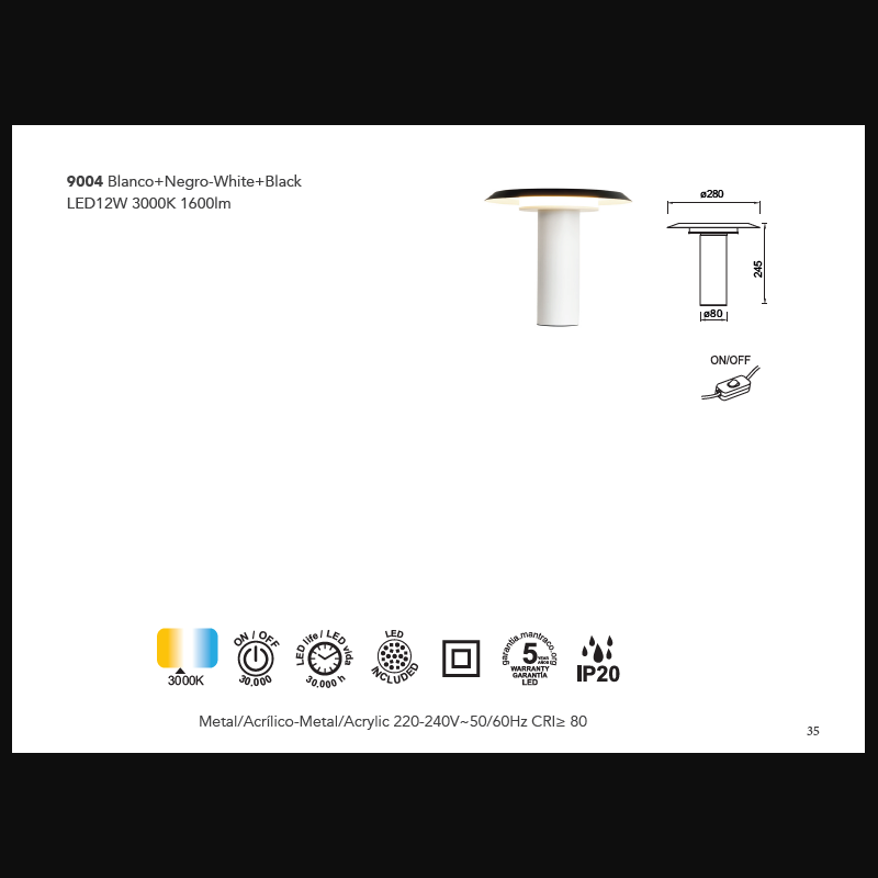 Lampe design en métal, TINA