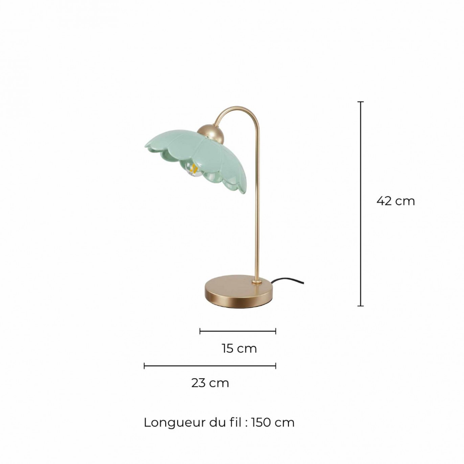 Lampe à poser en métal & céramique, CLARIS