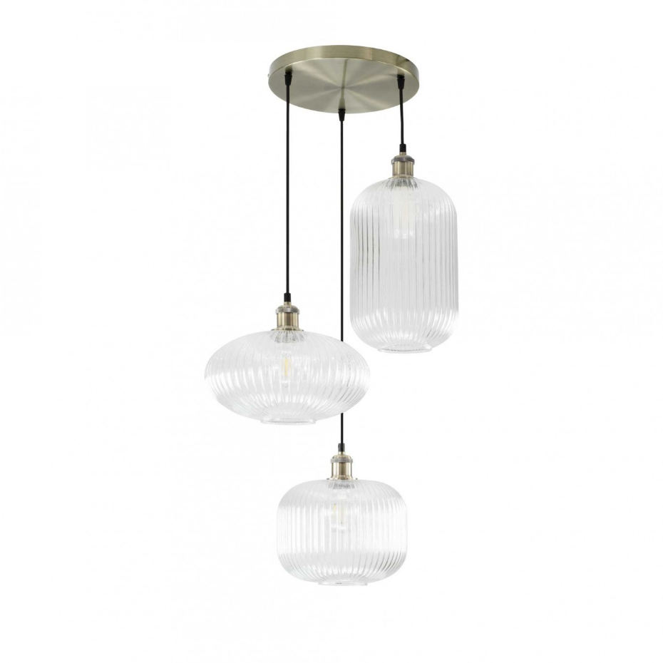 Suspension 3L en verre strié, CHAMIX