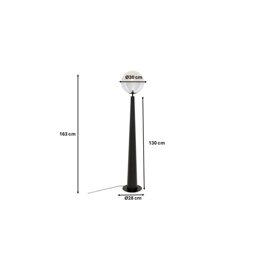 Lampadaire en verre et acier, DISCO BALL