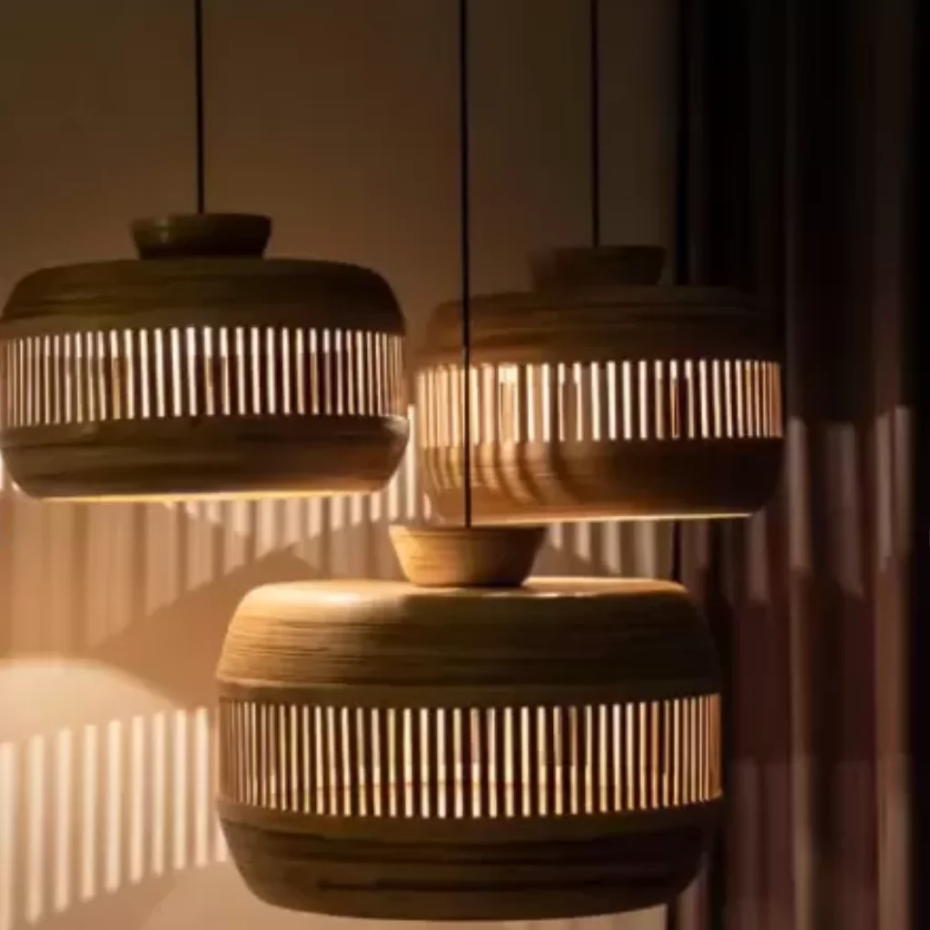 Grande suspension en bambou design MARLY