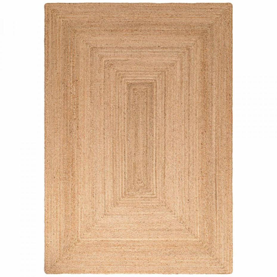 Tapis salon motif simple, JUTE L tissé main, design chaleureux