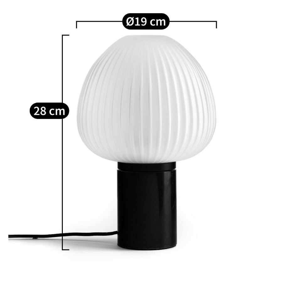 Lampe à poser, verre givré, Chanya